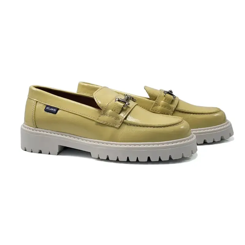 Atlanta Mocassin Soft Yellow Chunky Chain Loafer 17K