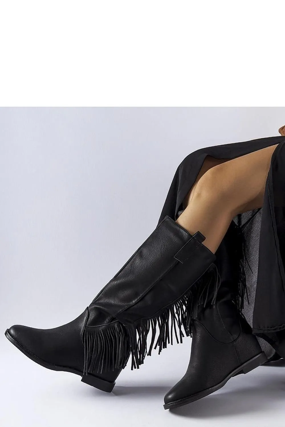 Black Buskin covered-heeled boots