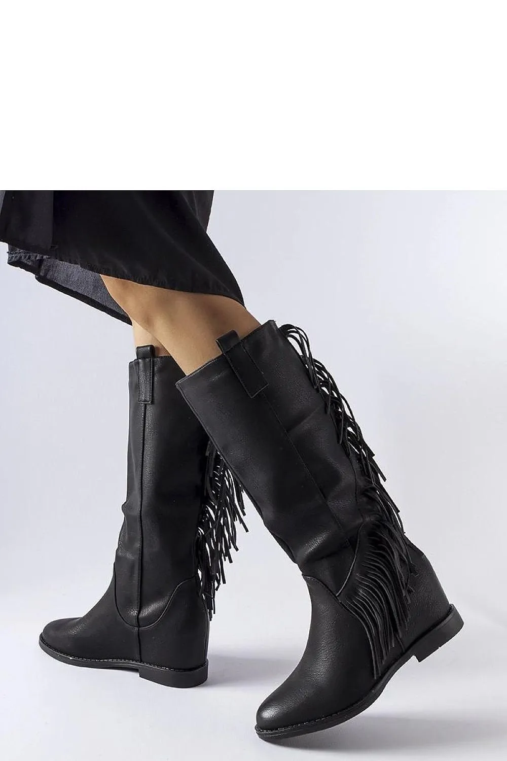 Black Buskin covered-heeled boots
