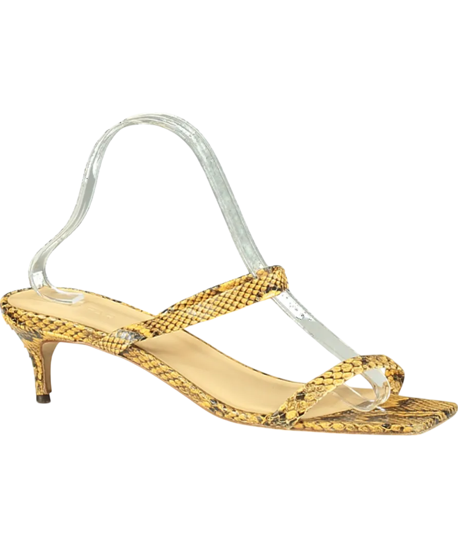 BY FAR Brown Snakeskin Effect Kitten Heel Mules UK 8 EU 41 