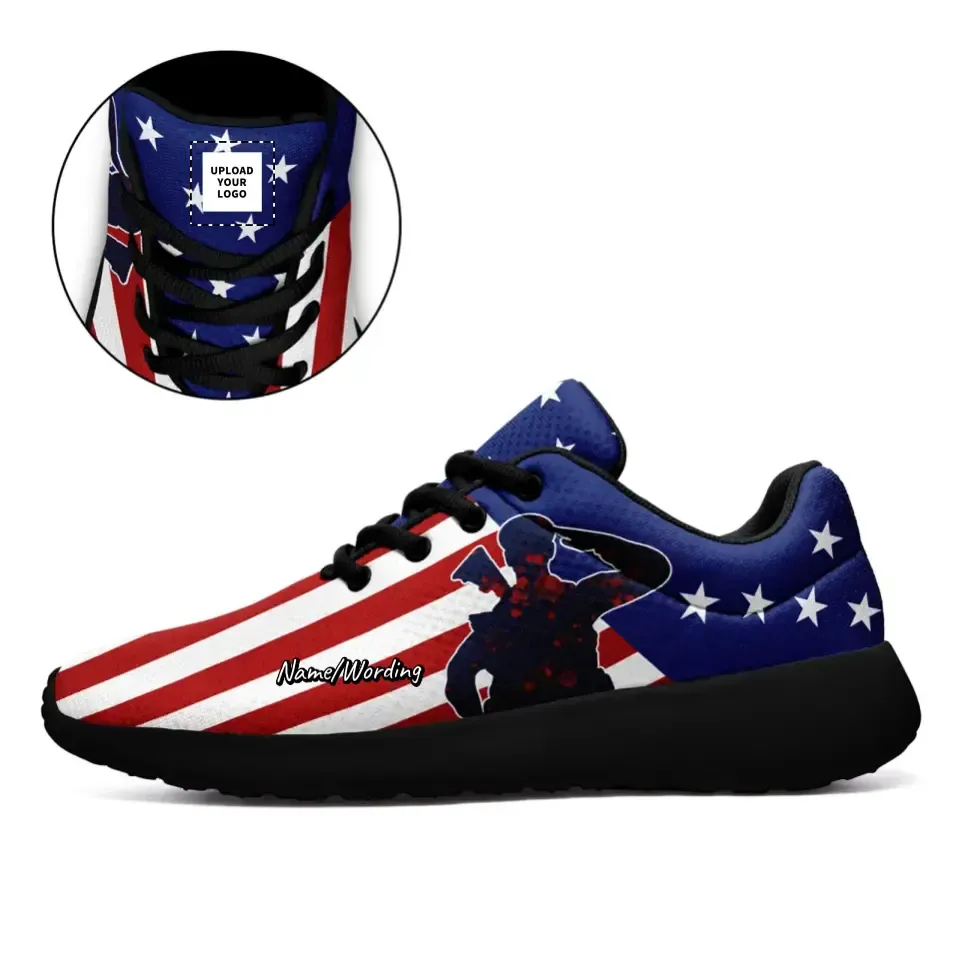 Gift Ideas,Personalized Patriotic Sneakers, Custom Mesh Shoes, Breathable Shoes, Gift for 4th of July
