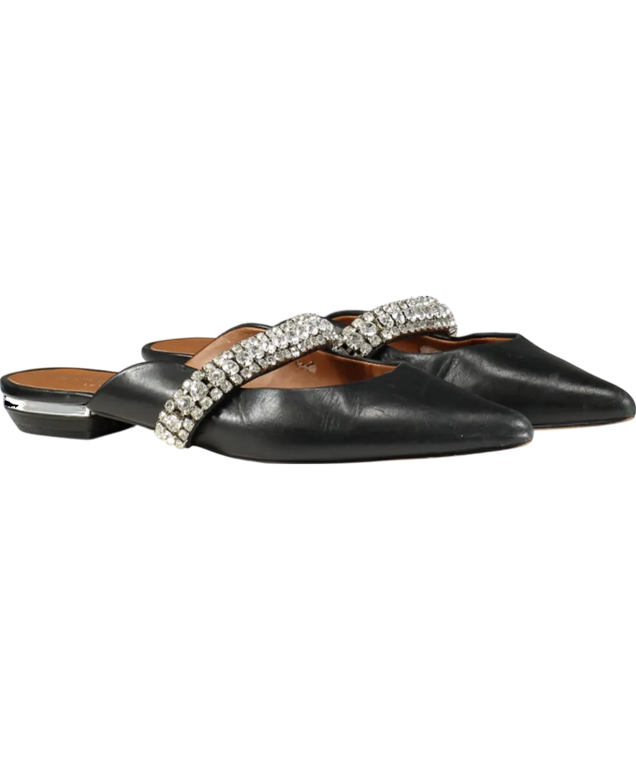 Kurt Geiger Black Princely Leather Flat Mules UK 7 EU 40 