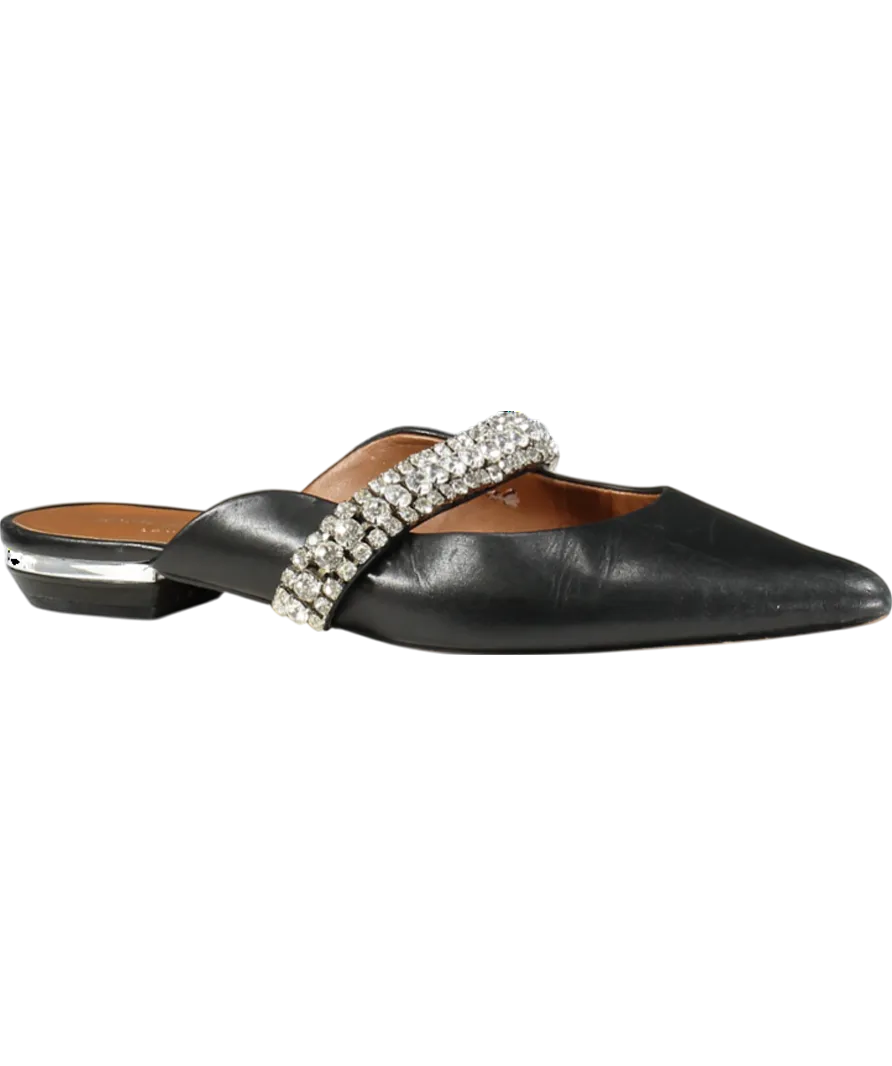 Kurt Geiger Black Princely Leather Flat Mules UK 7 EU 40 