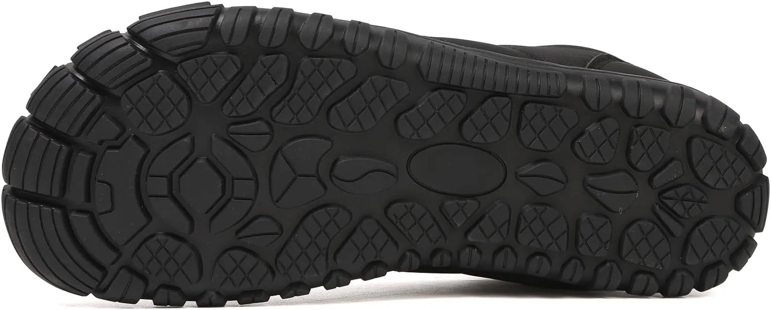 Men's & Women's Winter Barefoot Hiking Boots, Zero Drop, Waterproof, Wide Toe Box, Slip-On, Lightweight Fur Lining, Ankle Booties, Ideal for Hiking, Walking, Trail Running, Snow Adventures, Unisex