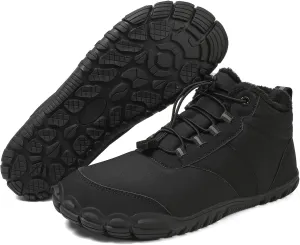 Men's & Women's Winter Barefoot Hiking Boots, Zero Drop, Waterproof, Wide Toe Box, Slip-On, Lightweight Fur Lining, Ankle Booties, Ideal for Hiking, Walking, Trail Running, Snow Adventures, Unisex