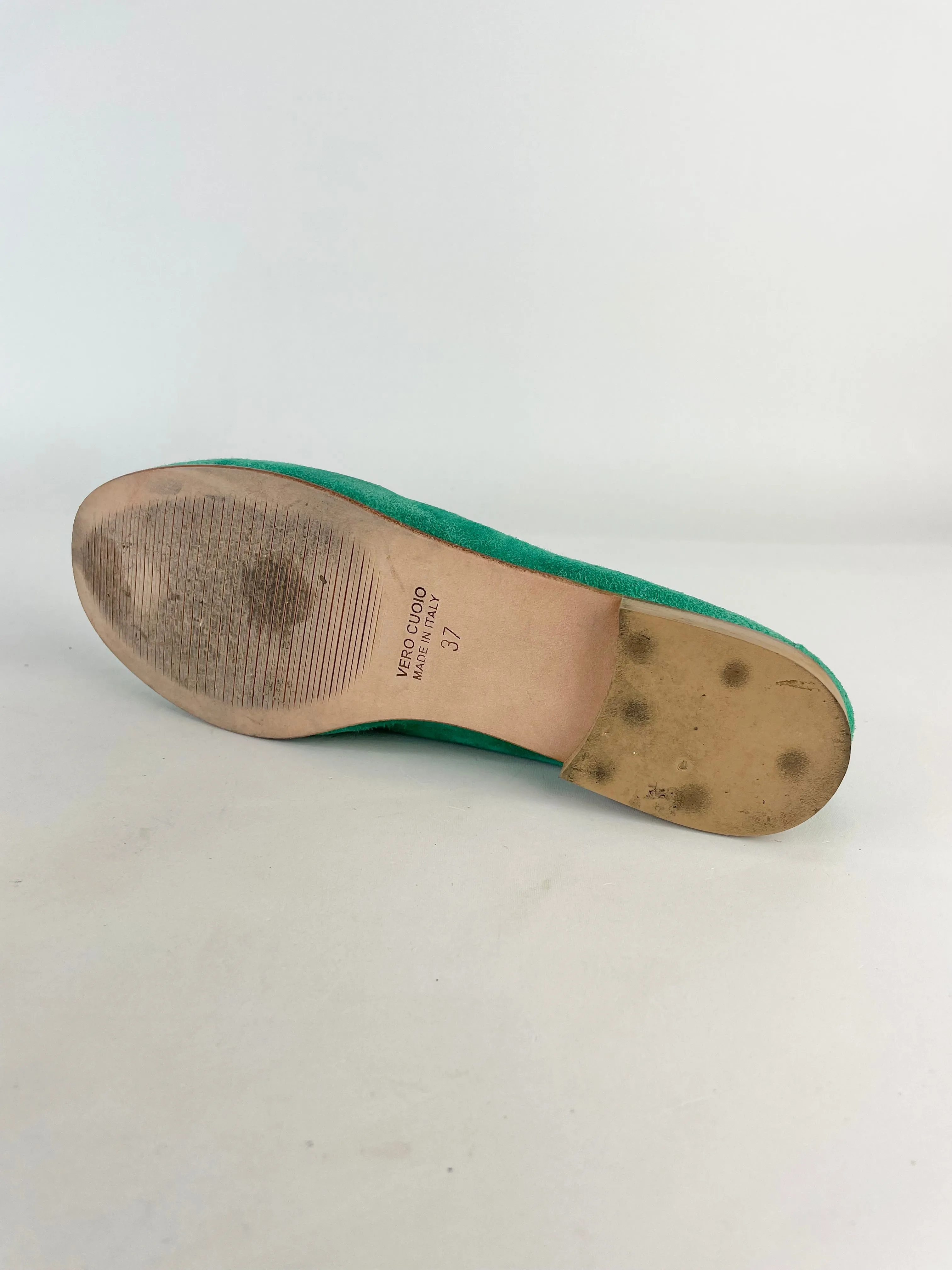 Milano Jade Green Suede Loafers - EU37