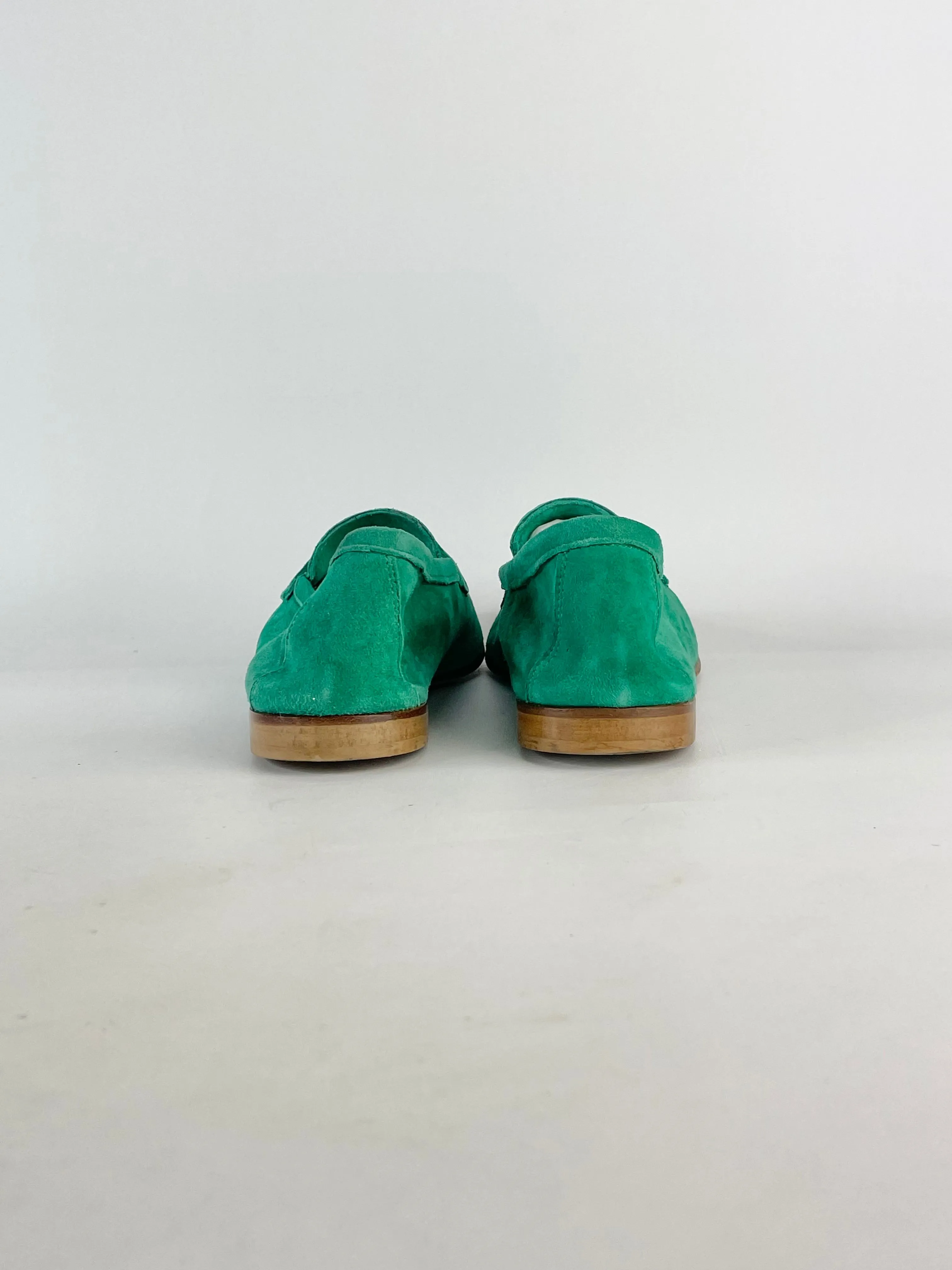 Milano Jade Green Suede Loafers - EU37