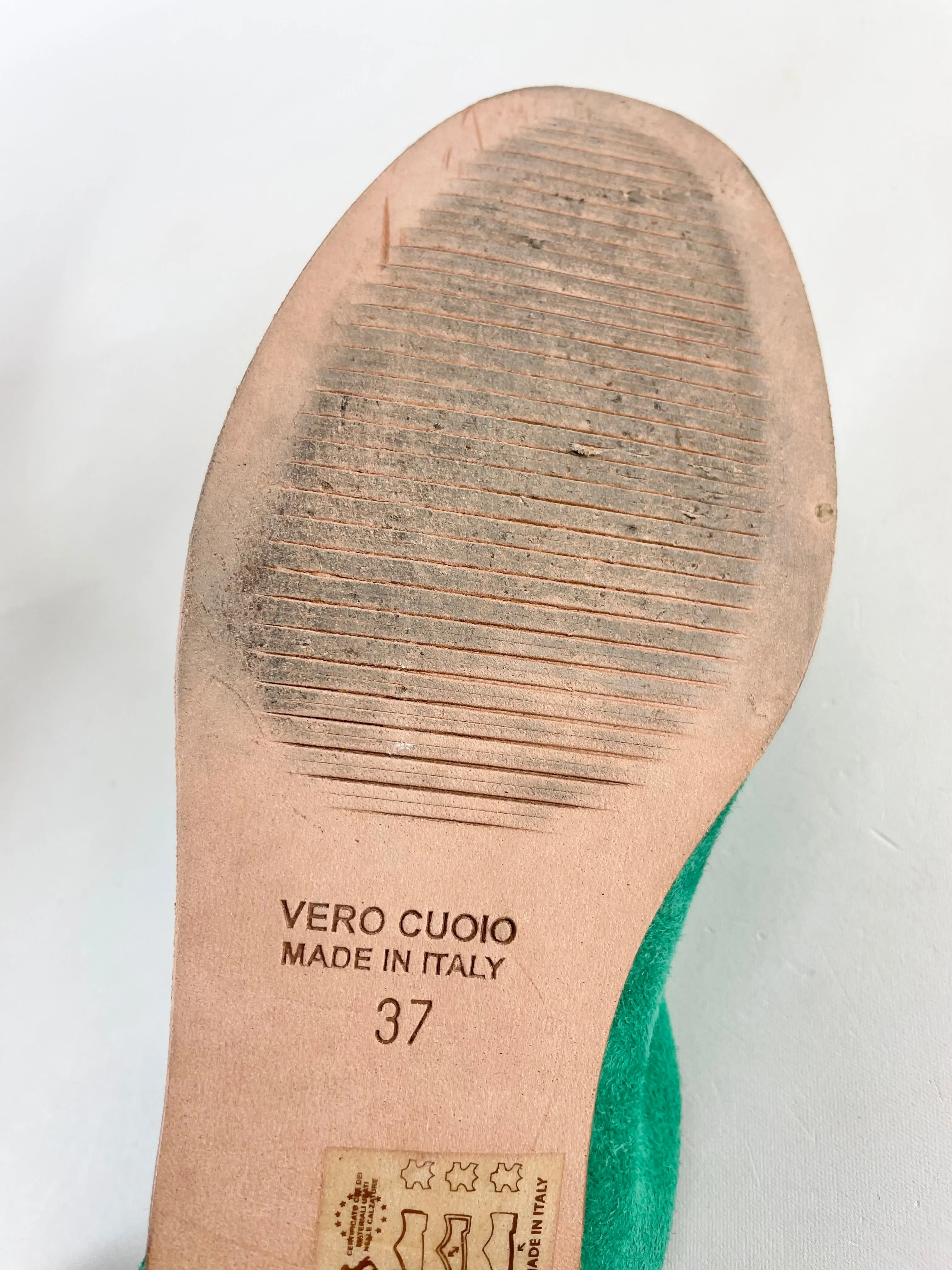 Milano Jade Green Suede Loafers - EU37