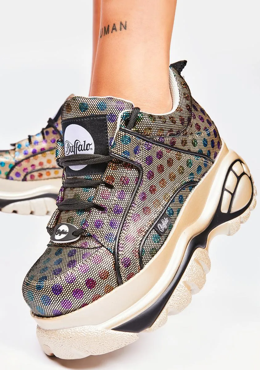 Multi Dot Metallic Classic Low Leather Platform Sneakers