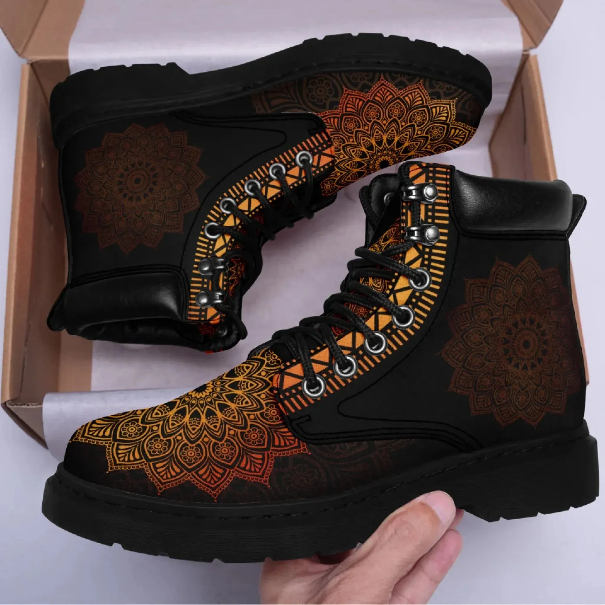 Personalized Yoga-Inspired Designs Boots, Custom Harmony Boots, Comfort and Fashion Boots