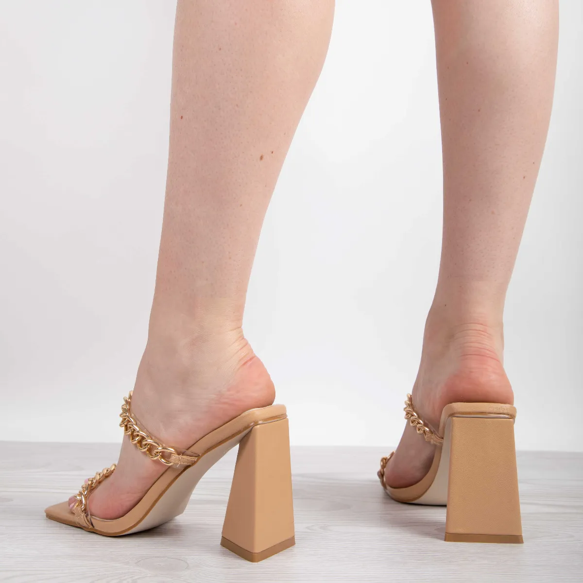 RAID Idella Heeled Mule in Nude
