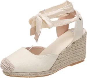 Sandals Women Dressy Summer Closed Toe Wedge Platform Vintage Casual Comfy Bohemia Gladiator Ladies 2025 Ankle Strap Roman Style Anti-Slip Comfortable Hollow Out Orthopedic Shoes