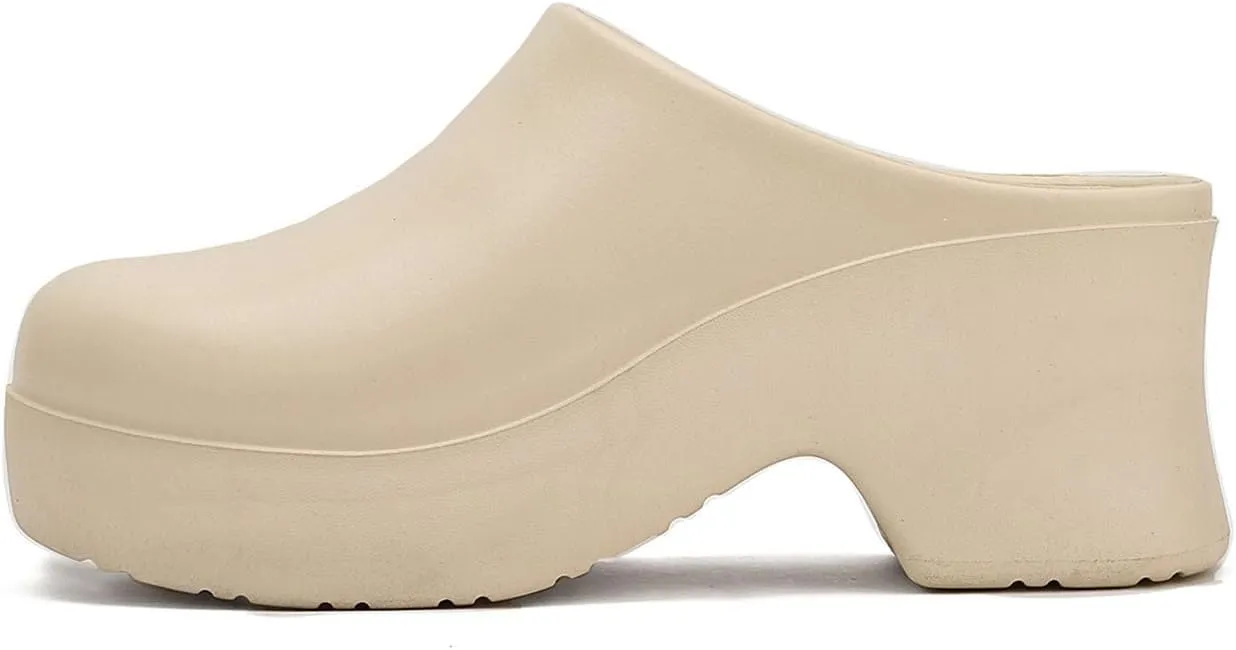 Womens Mules Closed Casual Outdoor Non Slip Sandals Slip On Clogs Block High Heel Backless Slippers with Arch Support