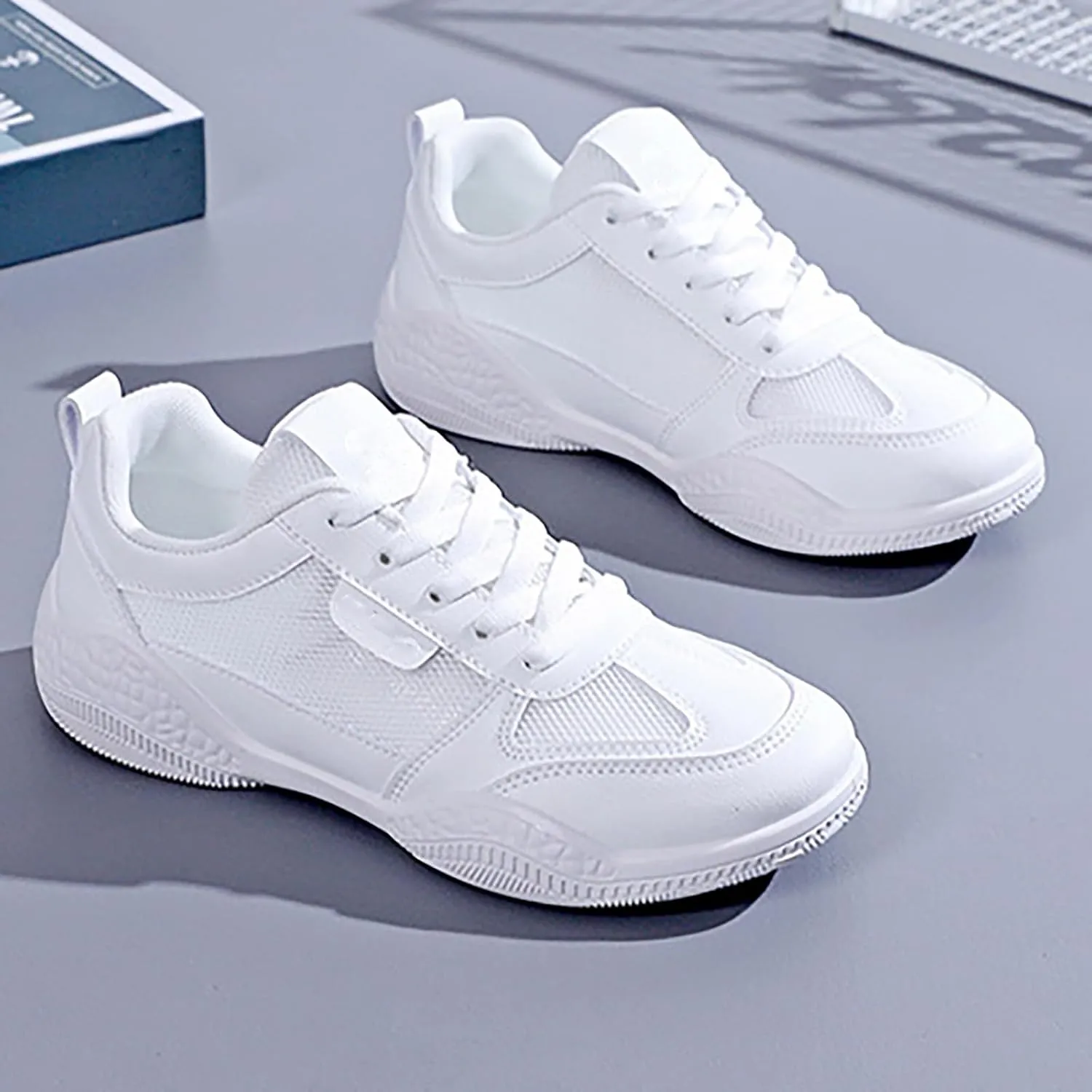 Womens Running Shoes Lightweight Breathable No Slip Mens Casual Shoes Mesh Breathable White Casual Shoes Fashion Sneakers Waterproof Tennis Shoe Cross Trainer Shoe